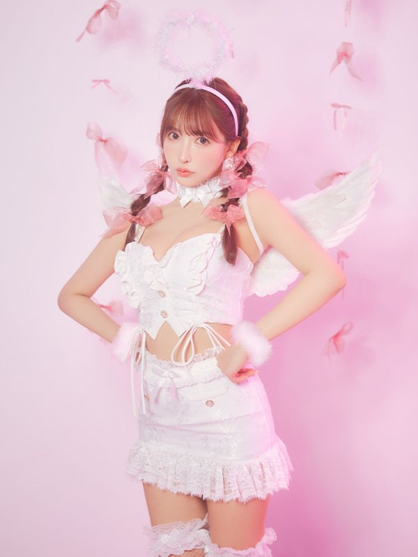 画像10: 【即日発送】【ハロウィン】セクシーエンジェルセットアップ 【コスプレ7点セット】[OF04-H]