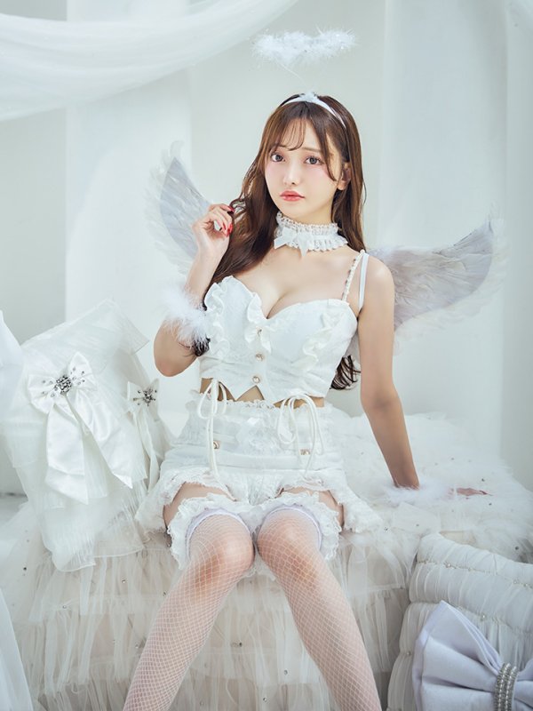 画像9: 【即日発送】【ハロウィン】セクシーエンジェルセットアップ 【コスプレ7点セット】【XS-Mサイズ/1カラー】[OF04-H]