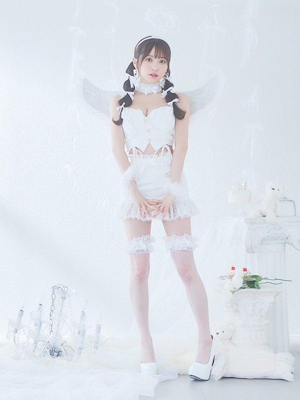 画像10: 【即日発送】【ハロウィン】セクシーエンジェルセットアップ 【コスプレ7点セット】【XS-Mサイズ/1カラー】[HC03-H]