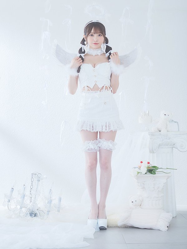 画像5: 【即日発送】【ハロウィン】セクシーエンジェルセットアップ 【コスプレ7点セット】【XS-Mサイズ/1カラー】[HC03-H]