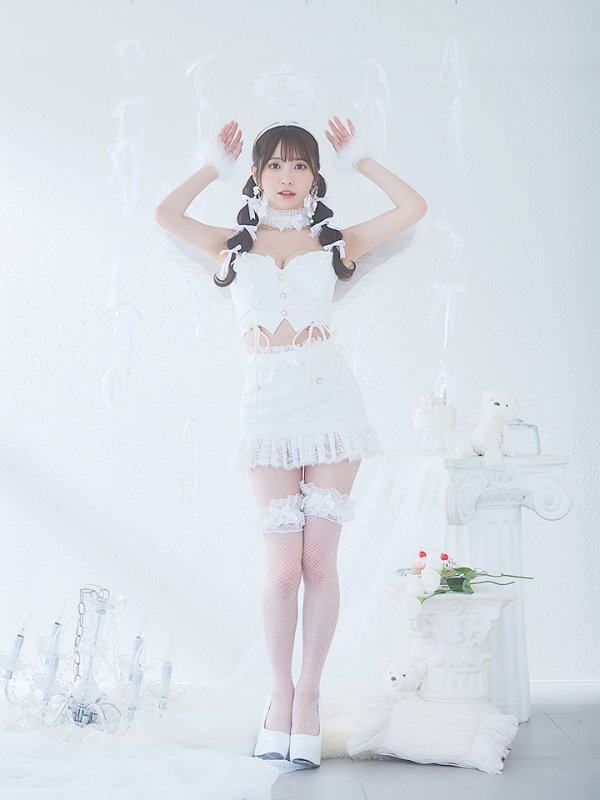 画像7: 【即日発送】【ハロウィン】セクシーエンジェルセットアップ 【コスプレ7点セット】【XS-Mサイズ/1カラー】[HC03-H]