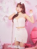 【即日発送！】【ハロウィン】レースリボンバニータイトミニセットアップ 【コスプレ8点セット】 【XS-Lサイズ/3カラー】[YMT]