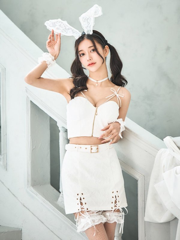 画像11: 【SALE!!】【即日発送！】【ハロウィン】レースリボンバニータイトミニセットアップ 【コスプレ8点セット】 【XS-Lサイズ/3カラー】[OF04]