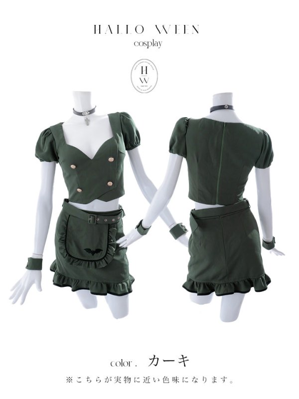 画像15: 【SALE!!】【即日発送！】【ハロウィン】 蝙蝠メイドミニセットアップ 【コスプレ7点セット】 【XS-Mサイズ/2カラー】[OF04]