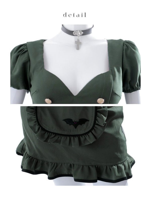 画像16: 【SALE!!】【即日発送！】【ハロウィン】 蝙蝠メイドミニセットアップ 【コスプレ7点セット】 【XS-Mサイズ/2カラー】[OF04]
