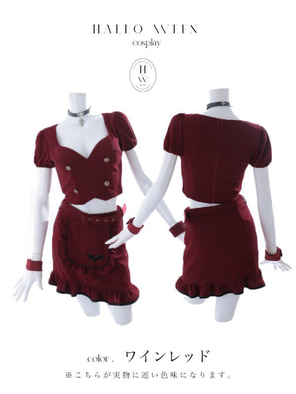 画像19: 【SALE!!】【即日発送！】【ハロウィン】 蝙蝠メイドミニセットアップ 【コスプレ7点セット】 【XS-Mサイズ/2カラー】[OF04]