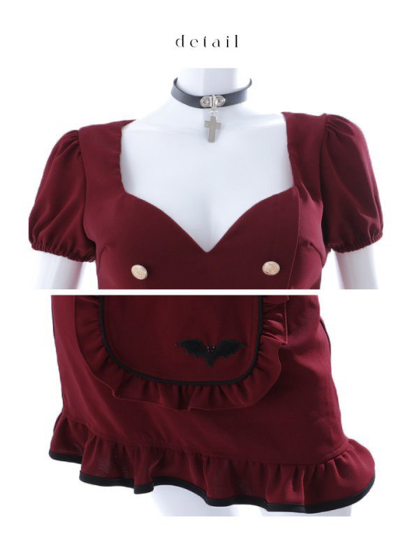 画像20: 【SALE!!】【即日発送！】【ハロウィン】 蝙蝠メイドミニセットアップ 【コスプレ7点セット】 【XS-Mサイズ/2カラー】[OF04]