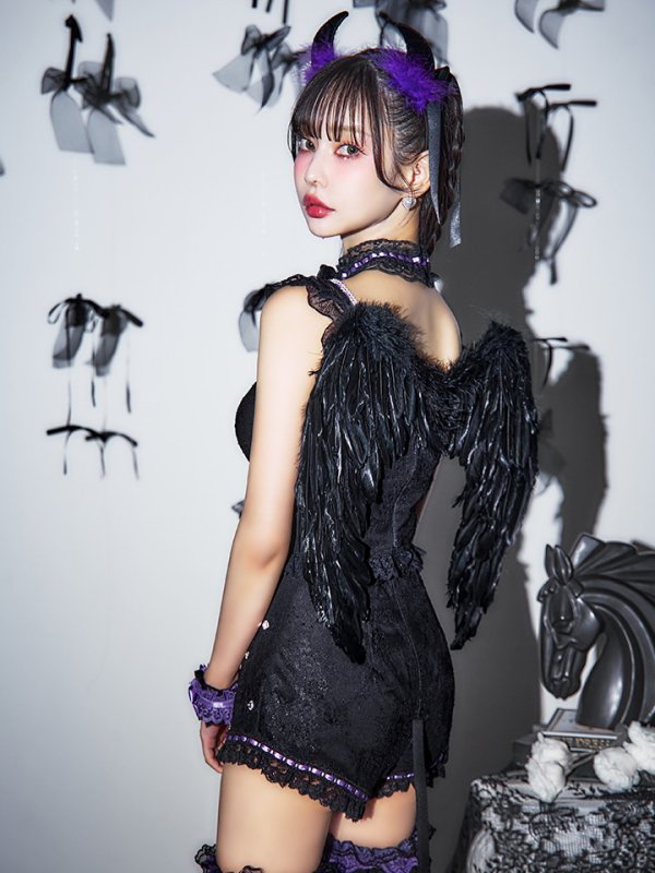 画像13: 【即日発送！】【ハロウィン】ビジューデビルパンツセットアップ 【コスプレ7点セット】[HC03-H]