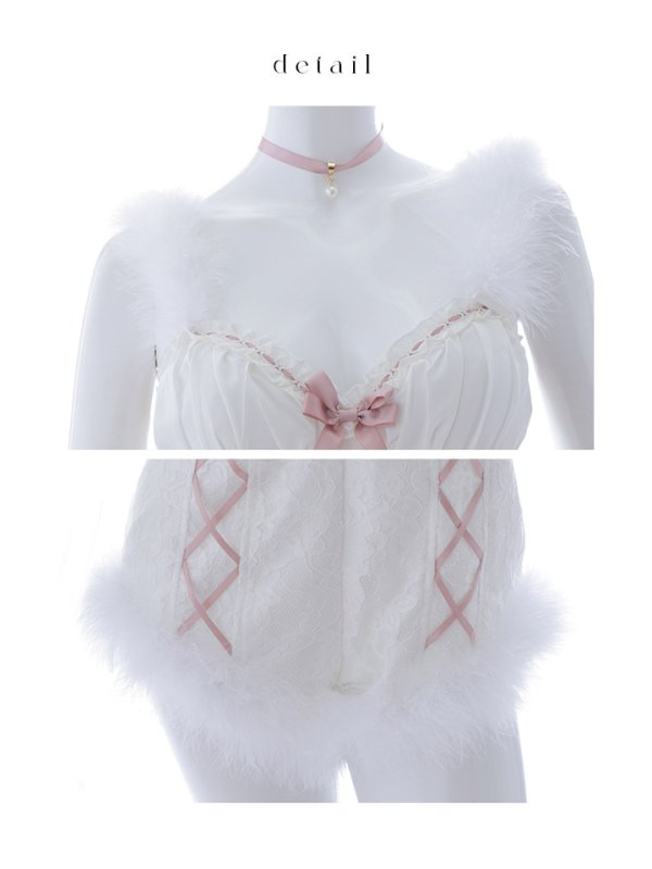 画像23: 【ハロウィン】 ファーキャミレースバニーガール 【コスプレ6点セット】 【XS-Mサイズ/2カラー】[OF04]