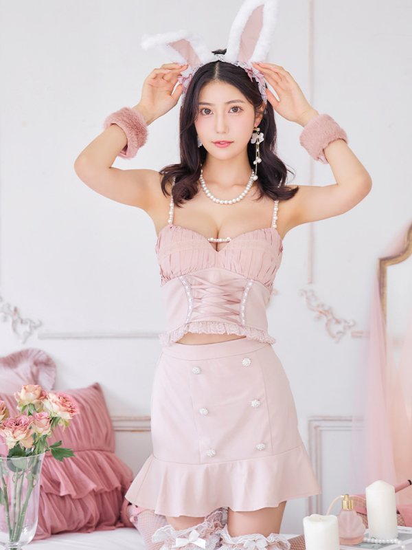 画像10: 【SALE!!】【即日発送！】【ハロウィン】 レースアップ バニーセットアップ 【コスプレ7点セット】 【XS-Mサイズ/1カラー】[HC03]