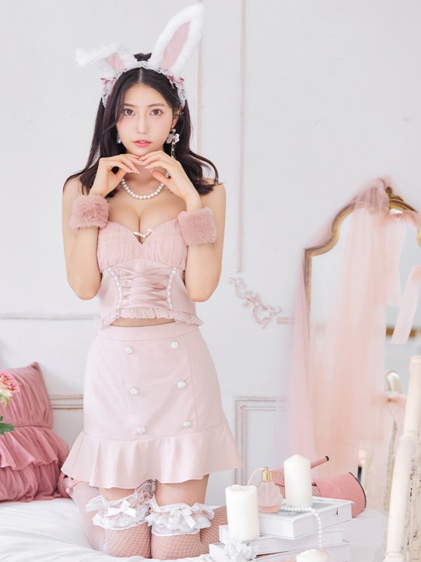 画像11: 【SALE!!】【即日発送！】【ハロウィン】 レースアップ バニーセットアップ 【コスプレ7点セット】 【XS-Mサイズ/1カラー】[HC03]