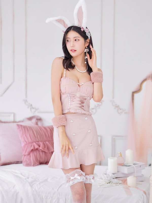 画像6: 【SALE!!】【即日発送！】【ハロウィン】 レースアップ バニーセットアップ 【コスプレ7点セット】 【XS-Mサイズ/1カラー】[HC03]