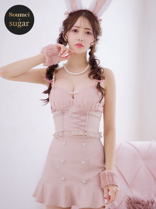 画像3: 【SALE!!】【即日発送！】【ハロウィン】 レースアップ バニーセットアップ 【コスプレ7点セット】 【XS-Mサイズ/1カラー】[OF04]