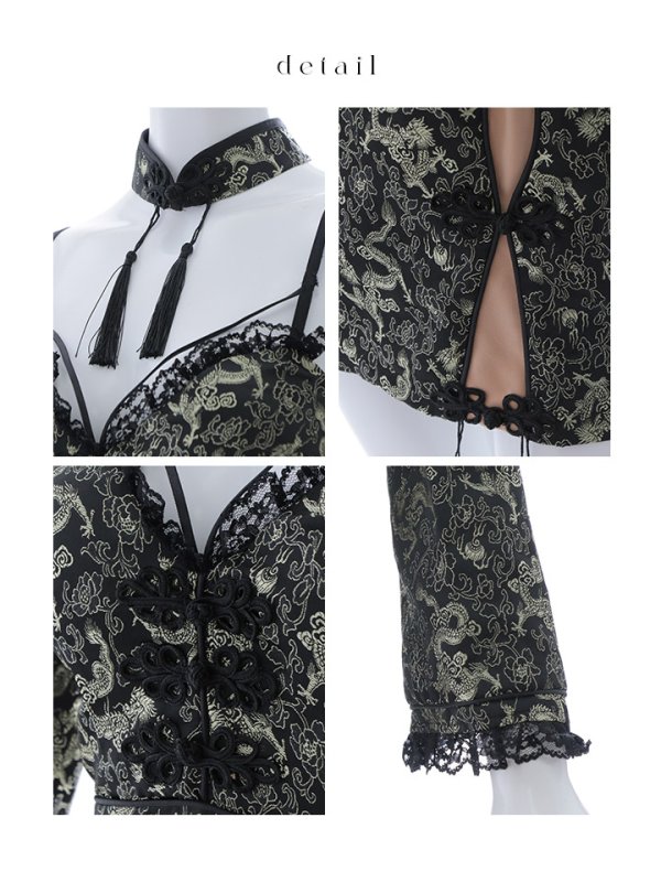 画像37: 【即日発送！】【ハロウィン】 オフショルチャイナワンピース 【コスプレ6点セット】 【XS-Lサイズ/3カラー】(SE01YN)[OF04]