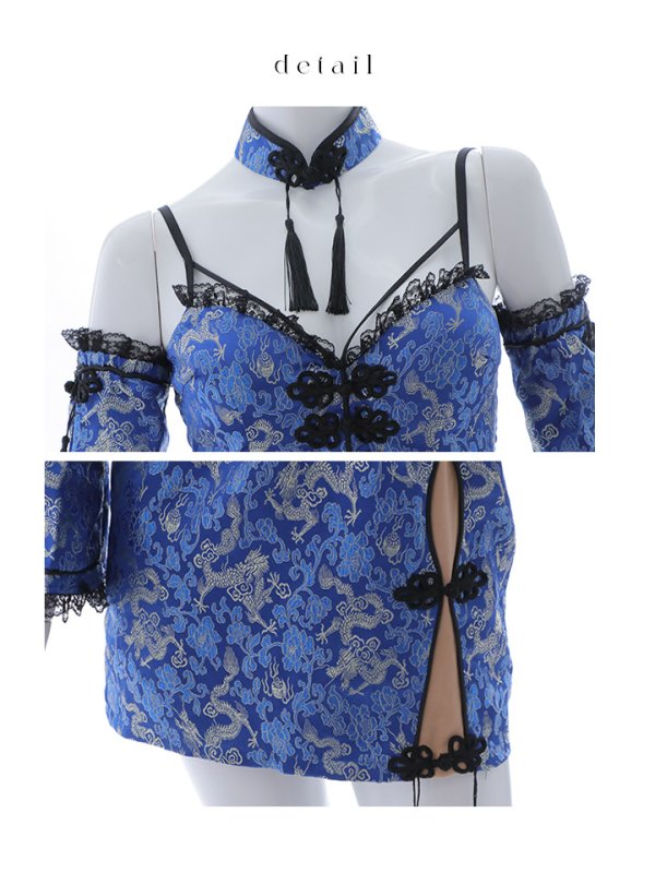 画像28: 【即日発送！】【ハロウィン】 オフショルチャイナワンピース 【コスプレ6点セット】 【XS-Lサイズ/3カラー】(SE01YN)[OF04]