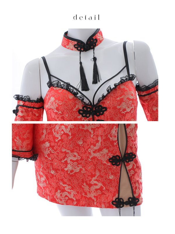 画像32: 【即日発送！】【ハロウィン】 オフショルチャイナワンピース 【コスプレ6点セット】 【XS-Lサイズ/3カラー】(SE01YN)[OF04]