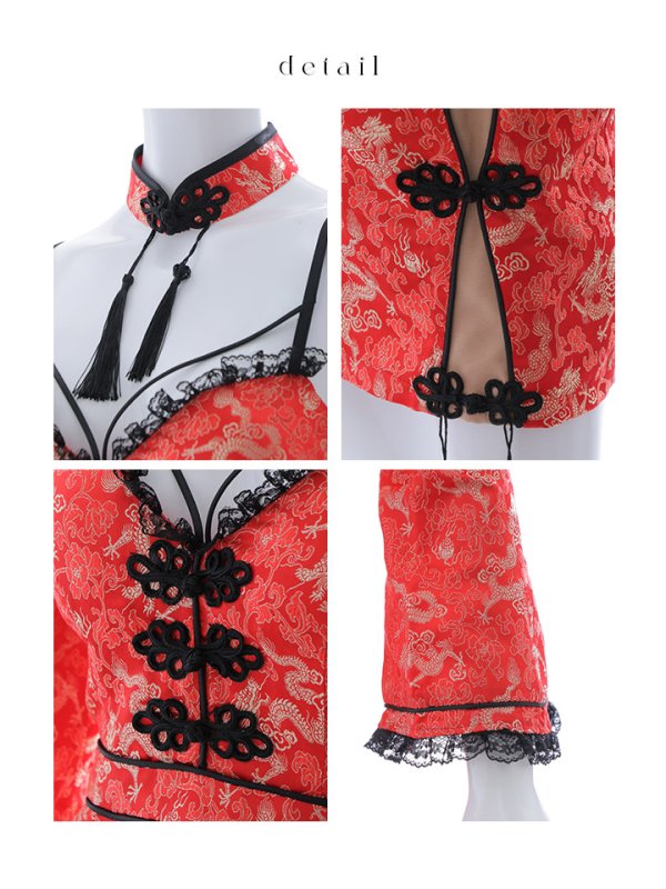 画像33: 【即日発送！】【ハロウィン】 オフショルチャイナワンピース 【コスプレ6点セット】 【XS-Lサイズ/3カラー】(SE01YN)[OF04]