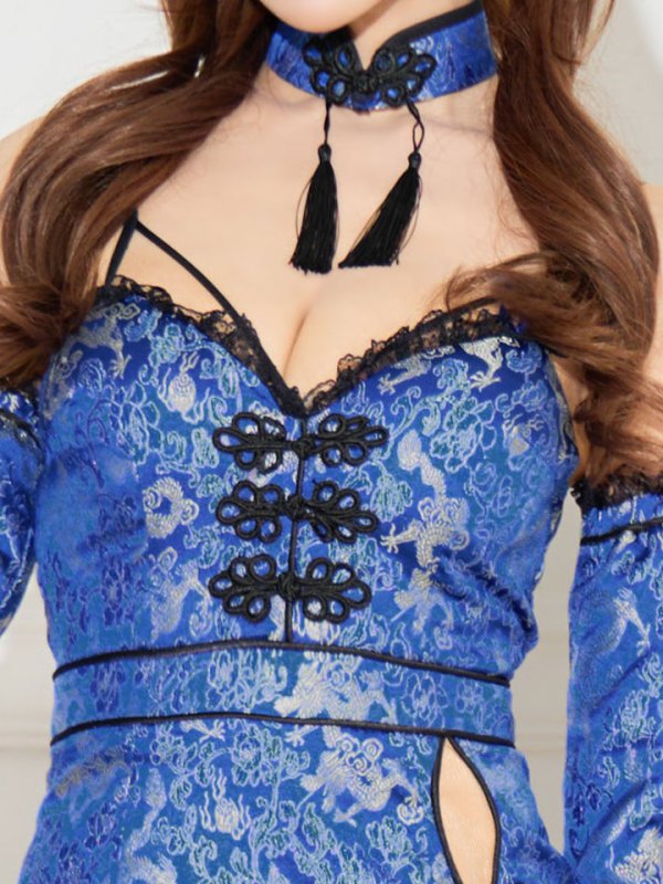 画像7: 【即日発送！】【ハロウィン】 オフショルチャイナワンピース 【コスプレ6点セット】 【XS-Lサイズ/3カラー】(SE01YN)[OF04]