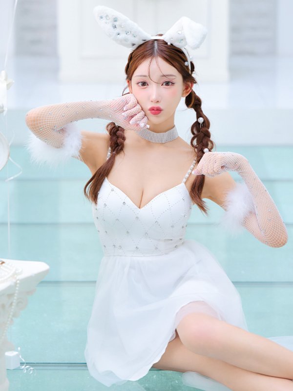 画像9: 【ハロウィン】 バニービジューフレアワンピース 【コスプレ5点セット】 【XS-Mサイズ/2カラー】[OF04]