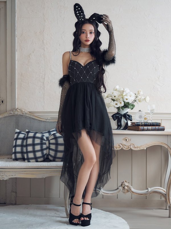 画像28: 【ハロウィン】 バニービジューフレアワンピース 【コスプレ5点セット】 【XS-Mサイズ/2カラー】[OF04]