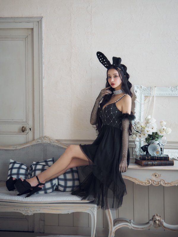 画像31: 【ハロウィン】 バニービジューフレアワンピース 【コスプレ5点セット】 【XS-Mサイズ/2カラー】[OF04]