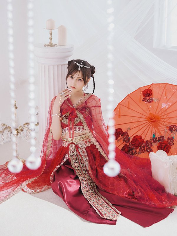 画像3: 【即日発送】アラビアンガール/アラジンコスプレセット【ハロウィン7点セット】【フリーサイズ/4カラー】[HC03]