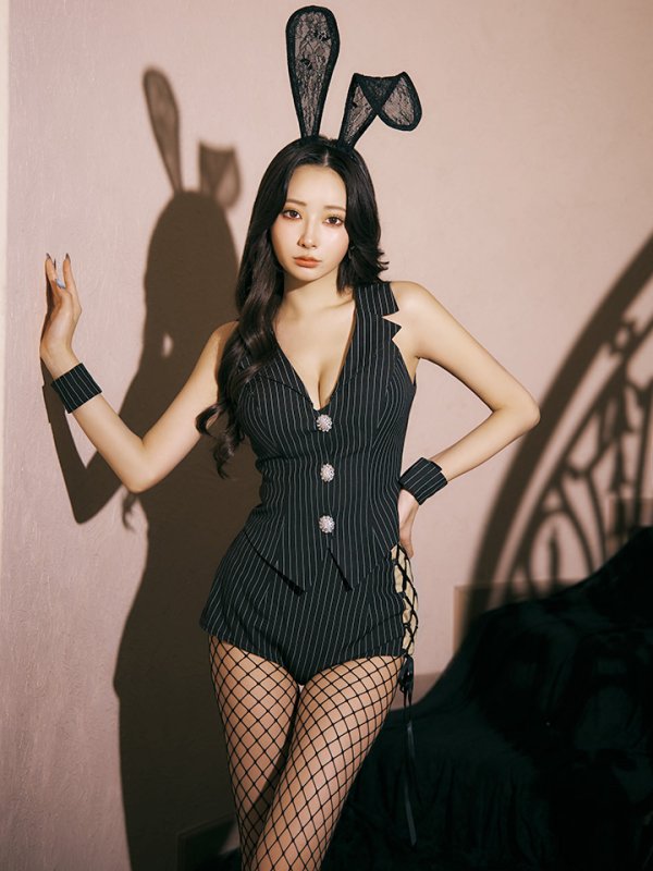 画像16: 【即日発送】【ハロウィン】 ストライプバニーセットアップ 【コスプレ6点セット】 【XS-Mサイズ/1カラー】[HC03]