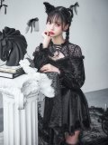 【即日発送！】【ハロウィン】ブラックキャットベロアワンピース 【コスプレ3点セット】[YMT]