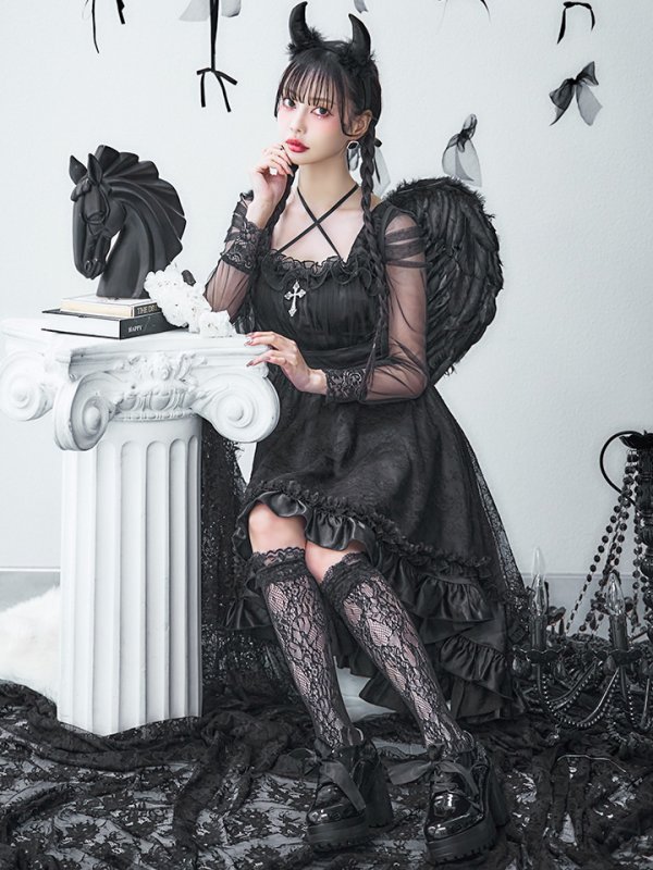 画像12: 【即日発送！】【ハロウィン】ショートインロングデビルワンピース 【コスプレ4点セット】[OF04-H]