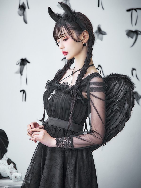 画像13: 【即日発送！】【ハロウィン】ショートインロングデビルワンピース 【コスプレ4点セット】[OF04-H]