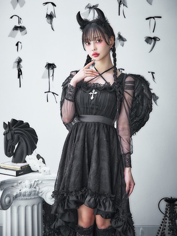 画像14: 【即日発送！】【ハロウィン】ショートインロングデビルワンピース 【コスプレ4点セット】[OF04-H]