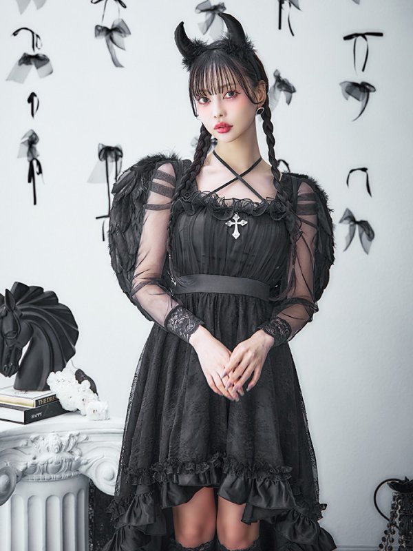 画像15: 【即日発送！】【ハロウィン】ショートインロングデビルワンピース 【コスプレ4点セット】[OF04-H]