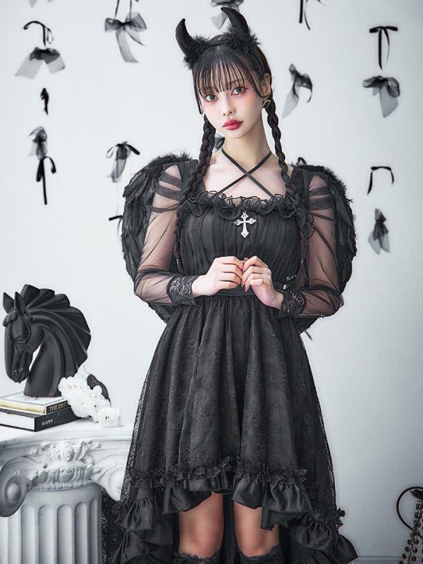 画像16: 【即日発送！】【ハロウィン】ショートインロングデビルワンピース 【コスプレ4点セット】[OF04-H]