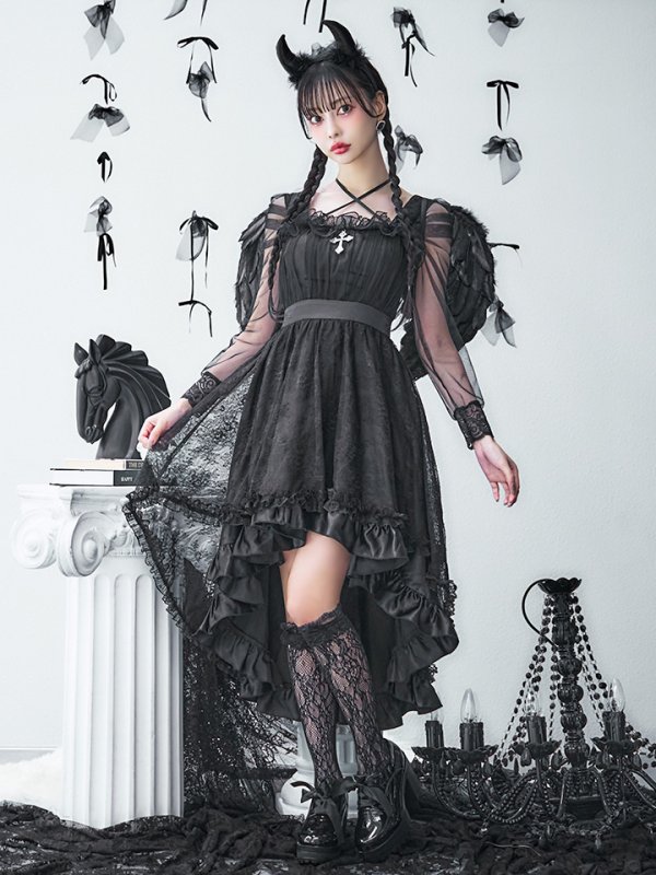 画像19: 【即日発送！】【ハロウィン】ショートインロングデビルワンピース 【コスプレ4点セット】[OF04-H]