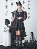 【即日発送！】【ハロウィン】ショートインロングデビルワンピース 【コスプレ4点セット】[YMT-H]