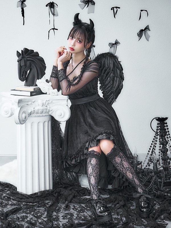 画像8: 【即日発送！】【ハロウィン】ショートインロングデビルワンピース 【コスプレ4点セット】[OF04-H]