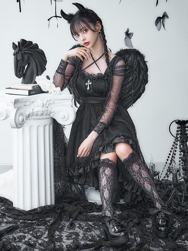 画像9: 【即日発送！】【ハロウィン】ショートインロングデビルワンピース 【コスプレ4点セット】[OF04-H]