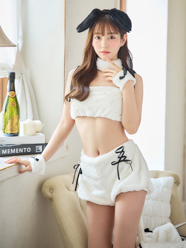 画像9: 【SALE!!】【ハロウィン】 バイカラーリボンもこもこパピー 【コスプレ6点セット】 【FREEサイズ/1カラー】[HC03]