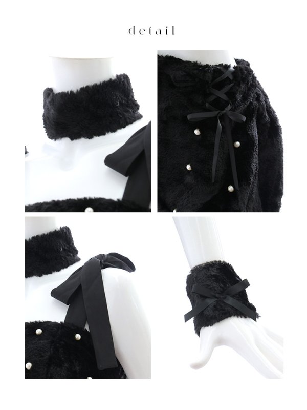 画像47: 【即日発送】【ハロウィン】 もこもこキャットリボンセットアップ 【コスプレ6点セット】 【Fサイズ/3カラー】[HC03]