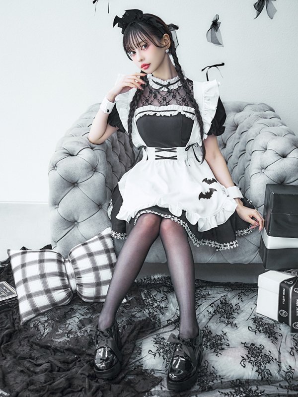 画像12: 【即日発送！】【ハロウィン】クラシックメイドワンピース 【コスプレ5点セット】[OF01]