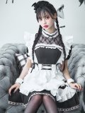 【即日発送！】【ハロウィン】クラシックメイドワンピース 【コスプレ5点セット】[YMT]