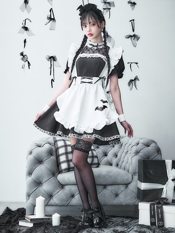 画像4: 【即日発送！】【ハロウィン】クラシックメイドワンピース 【コスプレ5点セット】[OF01]