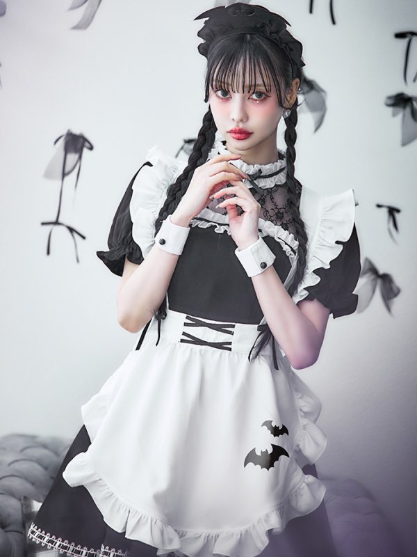 画像5: 【即日発送！】【ハロウィン】クラシックメイドワンピース 【コスプレ5点セット】[OF01]