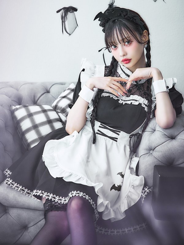 画像7: 【即日発送！】【ハロウィン】クラシックメイドワンピース 【コスプレ5点セット】[OF01]