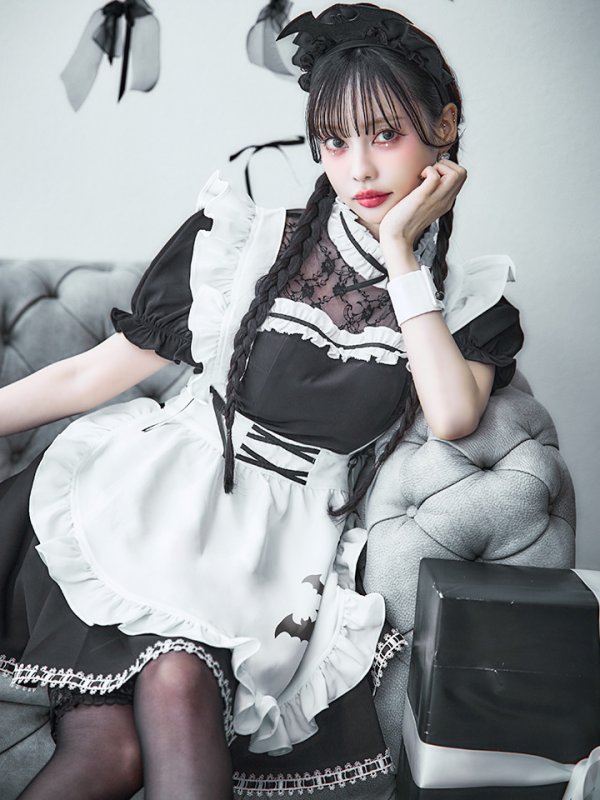 画像9: 【即日発送！】【ハロウィン】クラシックメイドワンピース 【コスプレ5点セット】[OF01]