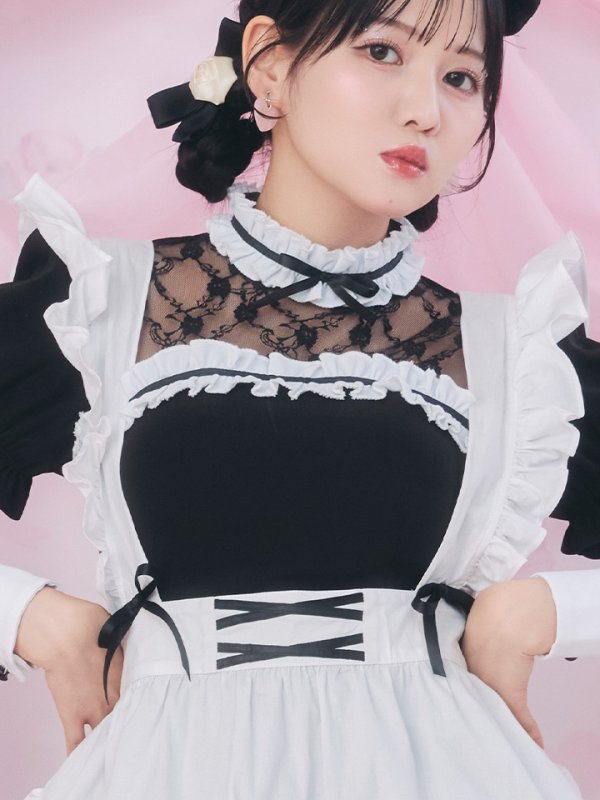 画像9: 【即日発送！】【ハロウィン】クラシックメイドワンピース 【コスプレ5点セット】[OF01]