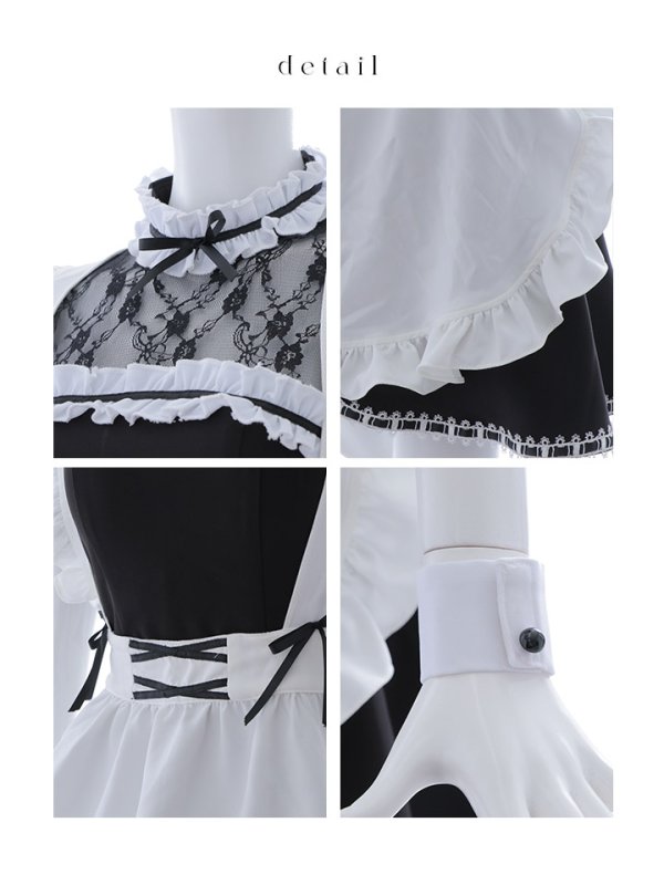 画像13: 【即日発送！】【ハロウィン】クラシックメイドワンピース 【コスプレ5点セット】[OF01]