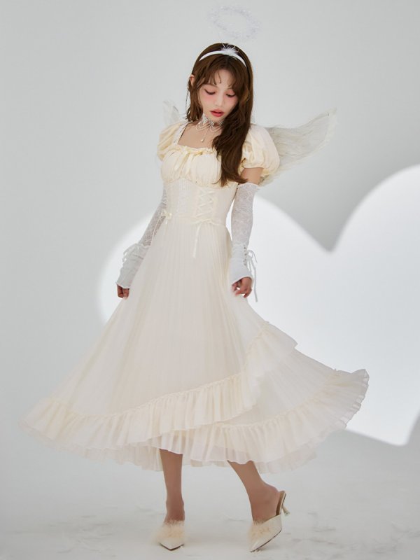 画像2: 【即日発送！】【ハロウィン】 天使プリーツスカートワンピ 【コスプレ5点セット】 【S-XLサイズ/１カラー】[OF01-H]