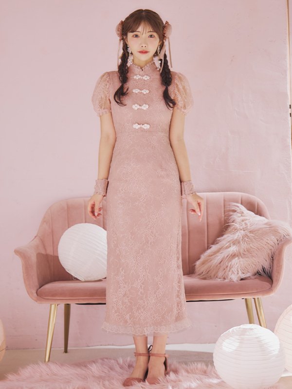 画像4: 【SALE!!】【ハロウィン】チャイナレースタイトワンピース 【コスプレ3点セット】 【S-Lサイズ/2カラー】(SE01YN)[OF01]