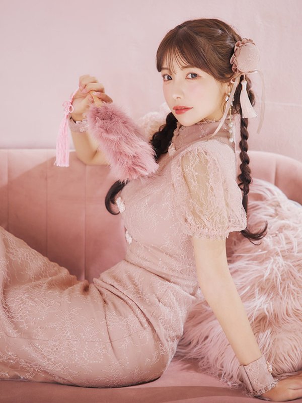 画像7: 【SALE!!】【ハロウィン】チャイナレースタイトワンピース 【コスプレ3点セット】 【S-Lサイズ/2カラー】(SE01YN)[OF01]